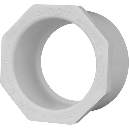 Charlotte Pipe And Foundry 3 In. SPG x 2-1/2 In. Slip Schedule 40 PVC Bushing PVC 02107 3800HA